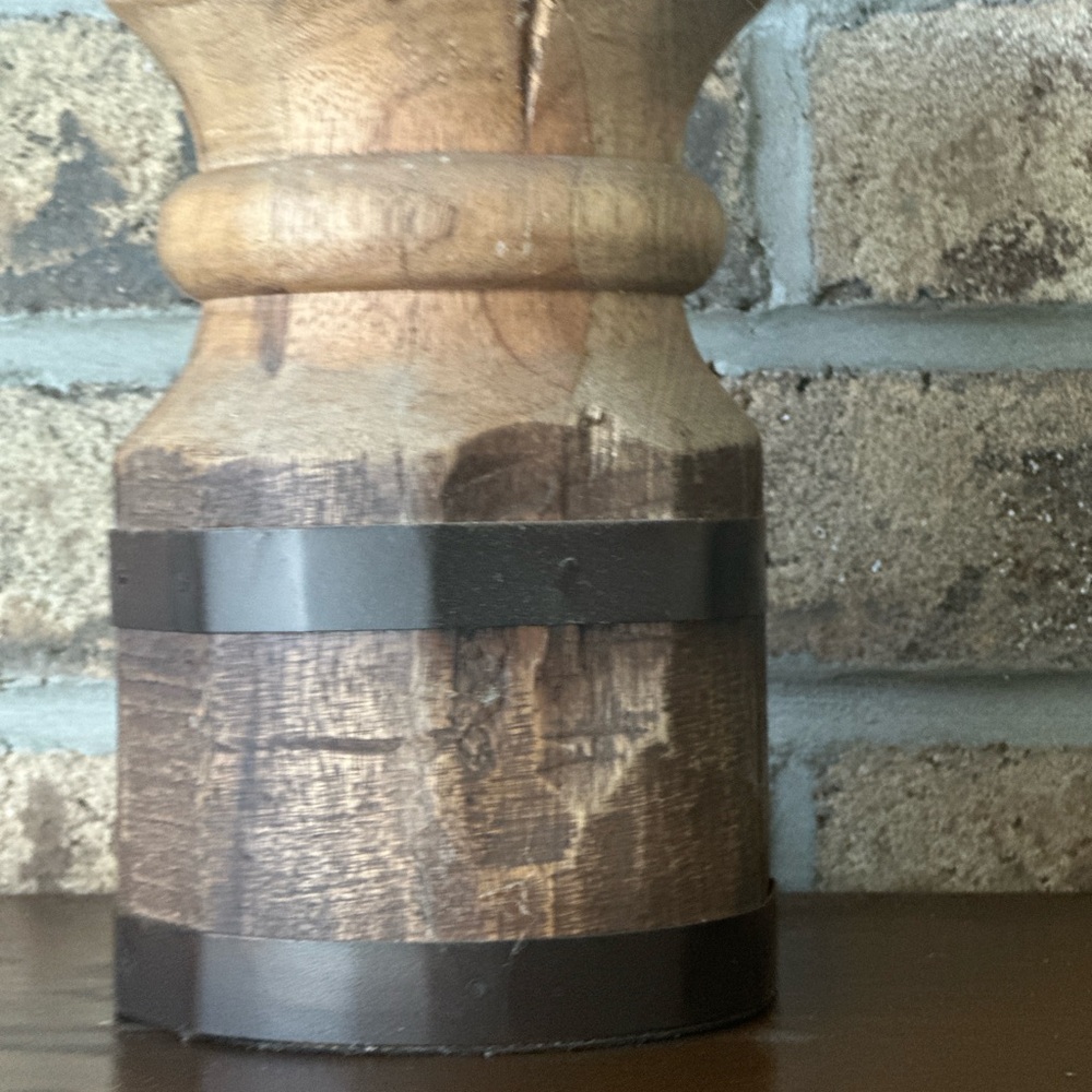 Rustic Wooden Candle Holder